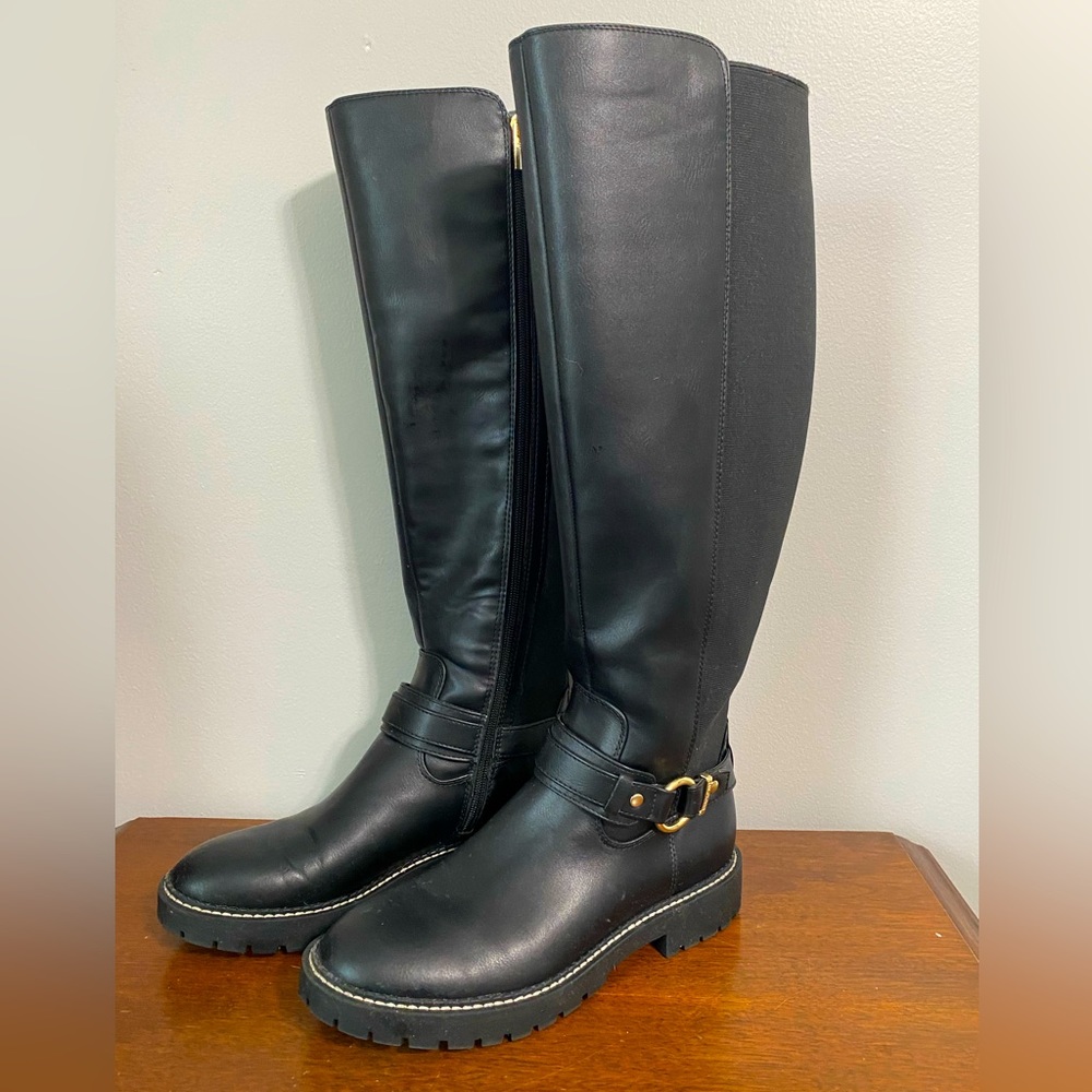 Ralph Lauren black knee high boots, like new